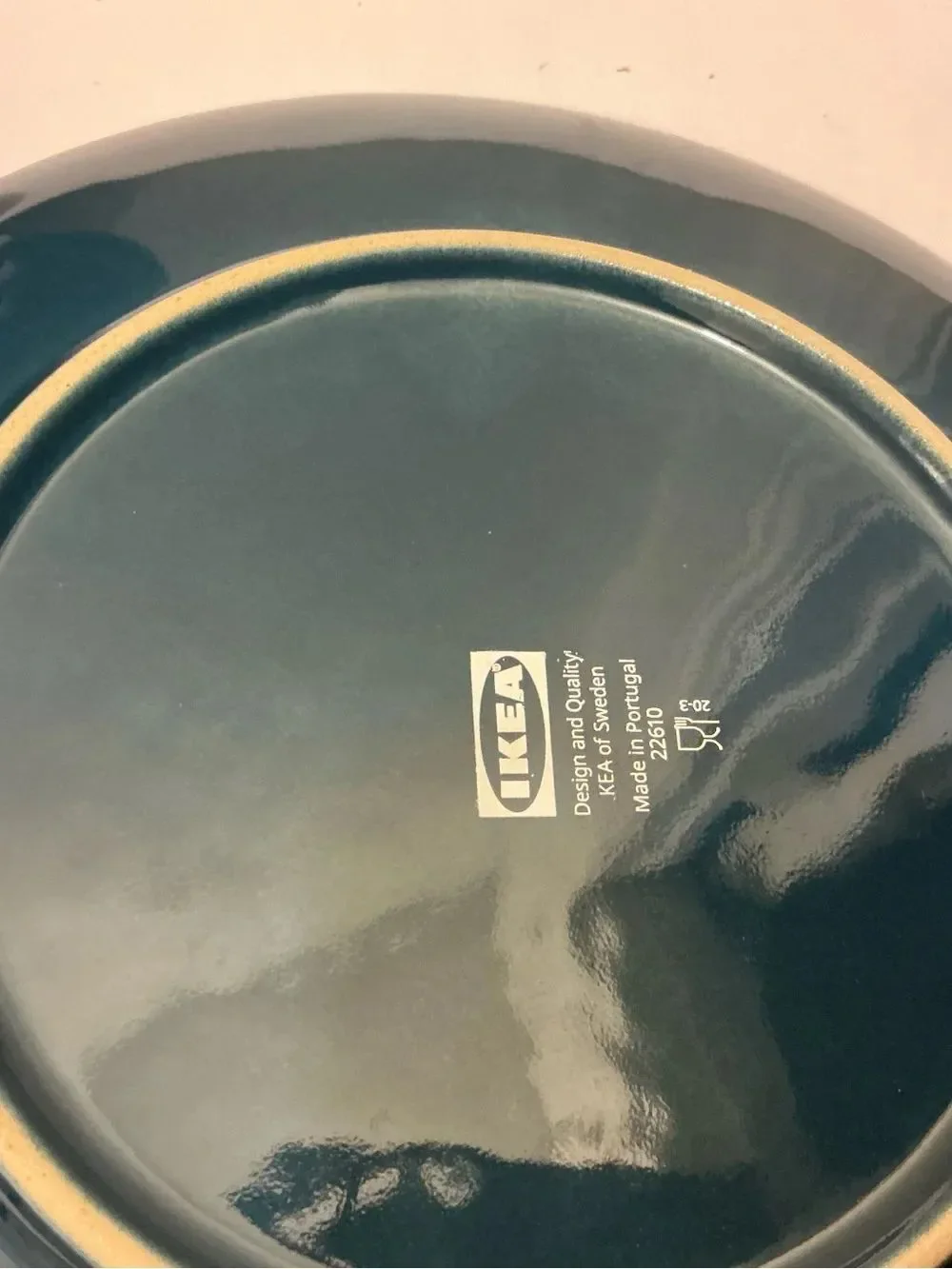 IKEA Stoneware Dark Blue 8” Set of 3 Salad Plates & 3 dinner plates 10.5” 22610